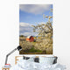 Apple Blossom Trees And A Red Barn Wall Mural