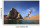 A Man Dives Into The Water Off Espiritu Santos Island Near La Paz Wall Mural