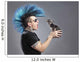 A Man With A Blue Mohawk Yells At His Dog Wall Mural
