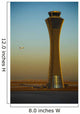 An Airplane Flies Past The Air Traffic Control Tower Wall Mural