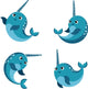 Happy Smiling Narwhal Funny Wall Decal Sticker Set