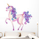 Prancing Purple Watercolor Unicorn Wall Decal