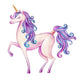 Prancing Purple Watercolor Unicorn Wall Decal