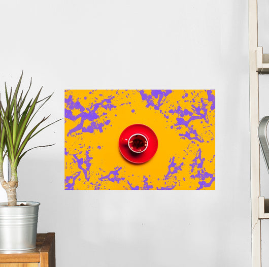 Red Cup Tea with Wall Decal