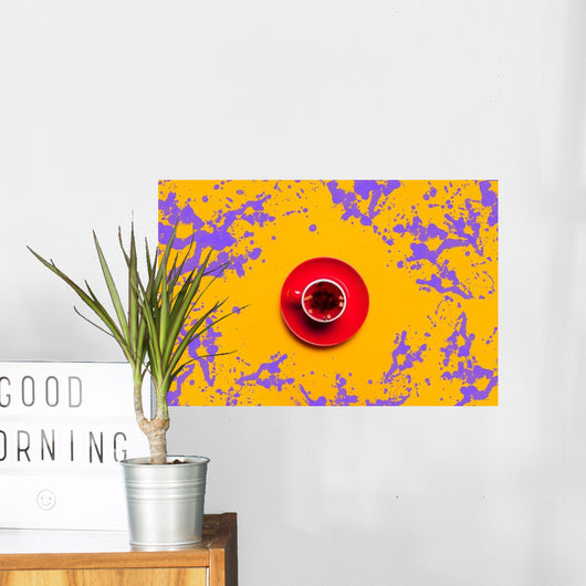 Red Cup Tea with Wall Decal