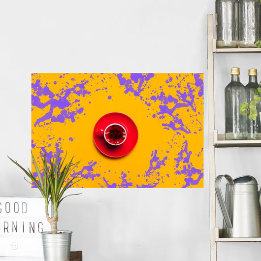 Red Cup Tea with Wall Decal