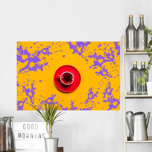 Red Cup Tea with Wall Decal