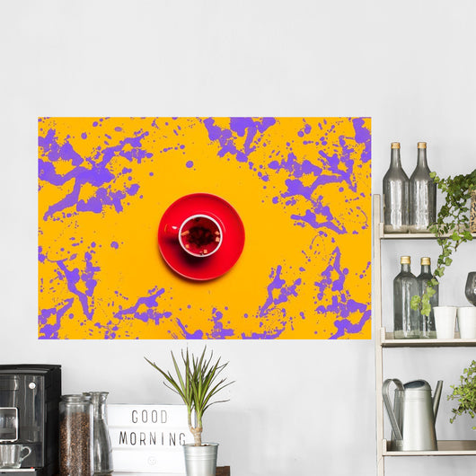 Red Cup Tea with Wall Decal