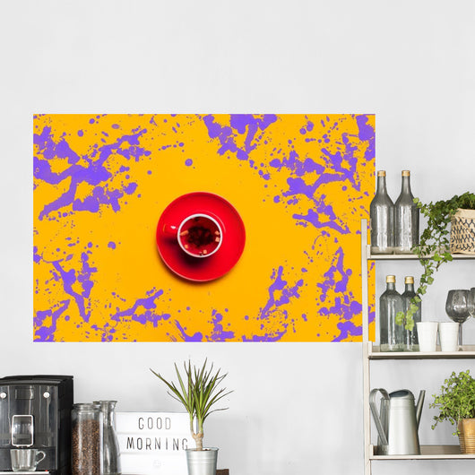 Red Cup Tea with Wall Decal