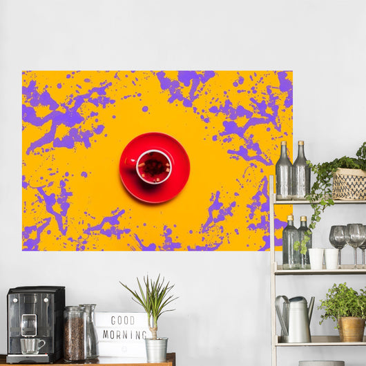 Red Cup Tea with Wall Decal