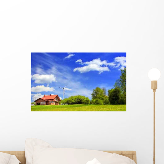 House Green Hill Wall Decal