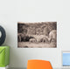 Elephants Walking In A Row Wall Mural