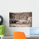 Elephants Walking In A Row Wall Mural