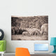 Elephants Walking In A Row Wall Mural