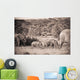 Elephants Walking In A Row Wall Mural