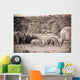 Elephants Walking In A Row Wall Mural