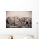 Two Elephants With Their Trunks Touching Wall Mural