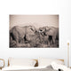 Two Elephants With Their Trunks Touching Wall Mural