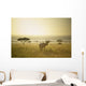 An Antelope Walks In The Grassland At Sunset Wall Mural