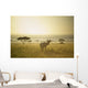 An Antelope Walks In The Grassland At Sunset Wall Mural