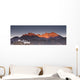 A Building On A Rock Ledge With Alpenglow Over The Mountains Wall Mural