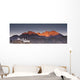 A Building On A Rock Ledge With Alpenglow Over The Mountains Wall Mural