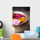Flowers Floating In A Bowl Filled With Water Wall Mural