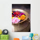Flowers Floating In A Bowl Filled With Water Wall Mural