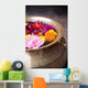 Flowers Floating In A Bowl Filled With Water Wall Mural