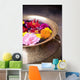 Flowers Floating In A Bowl Filled With Water Wall Mural