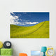 Wooden Fence Posts Running Through A Grassy Field Wall Mural