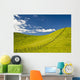 Wooden Fence Posts Running Through A Grassy Field Wall Mural