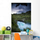 A Waterfall Surrounded By A Forested Area Wall Mural