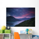 Mountains Along The Coastline Under A Red Sky At Sunset Wall Mural