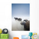 Boulders In A Row In The Shallow Water At The Beach Along The Coast Wall Mural