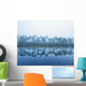 Trees Along The Shoreline Reflected In The Tranquil Water Wall Mural