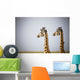 Two Giraffes Standing Side By Side Wall Mural