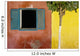 A Tree Outside A Colorful Building And A Window With Blue Shutters Wall Mural