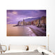 Buildings Along The Coast At Sunset Wall Mural