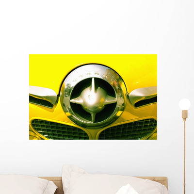 Grill Yellow Studebaker Car Wall Mural shown on a wall