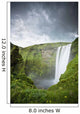 A Waterfall Over A Grassy Cliff Wall Mural
