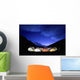 Tents Illuminated In A Valley At Night Wall Mural