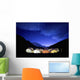 Tents Illuminated In A Valley At Night Wall Mural