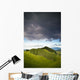 A Lush Green Landscape With Grassy Hills And Trees Wall Mural