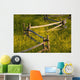 Wildflowers And A Wooden Fence At Sunset Wall Mural
