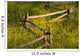 Wildflowers And A Wooden Fence At Sunset Wall Mural