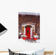 Christmas Decorations Around A Front Door Wall Mural