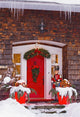 Christmas Decorations Around A Front Door Wall Mural