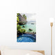 Jacuzzi and infinity pool over tropical ocean Wall Mural