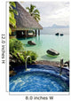 Jacuzzi and infinity pool over tropical ocean Wall Mural